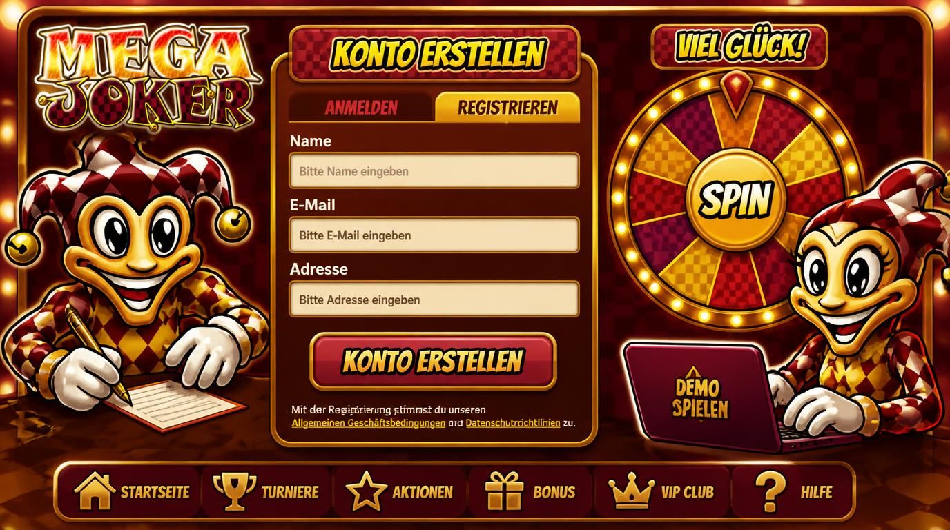 Registrierung und Kontoverfahren im Mega Joker Casino