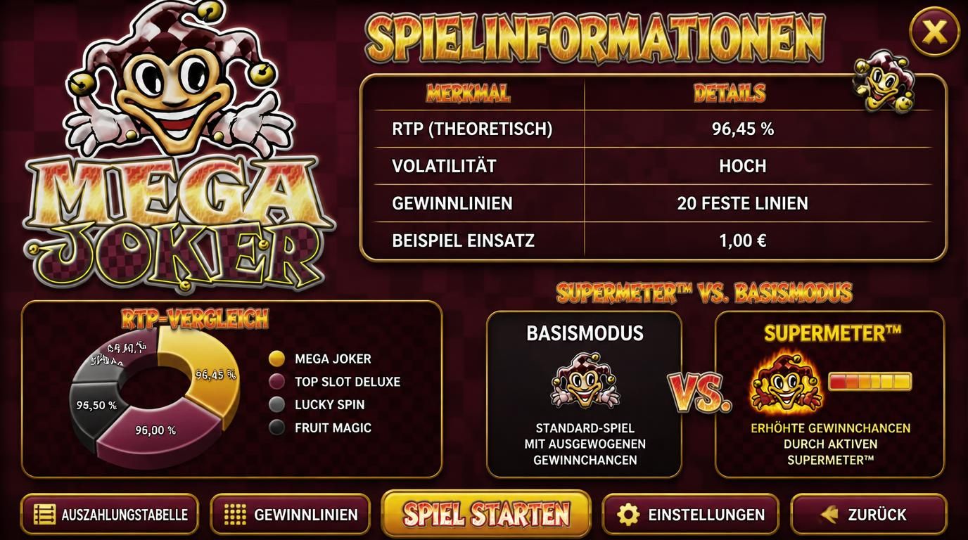 Gewinnchancen Tabelle mit RTP und Volatilität